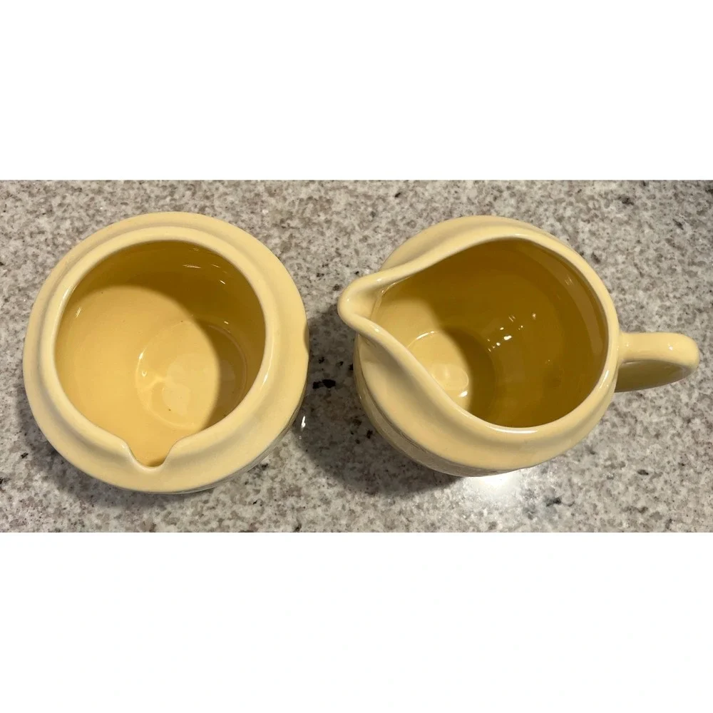 Southern Living at HOME Gail Pittman Sugar & Creamer YELLOW Made in USA 2pcs.